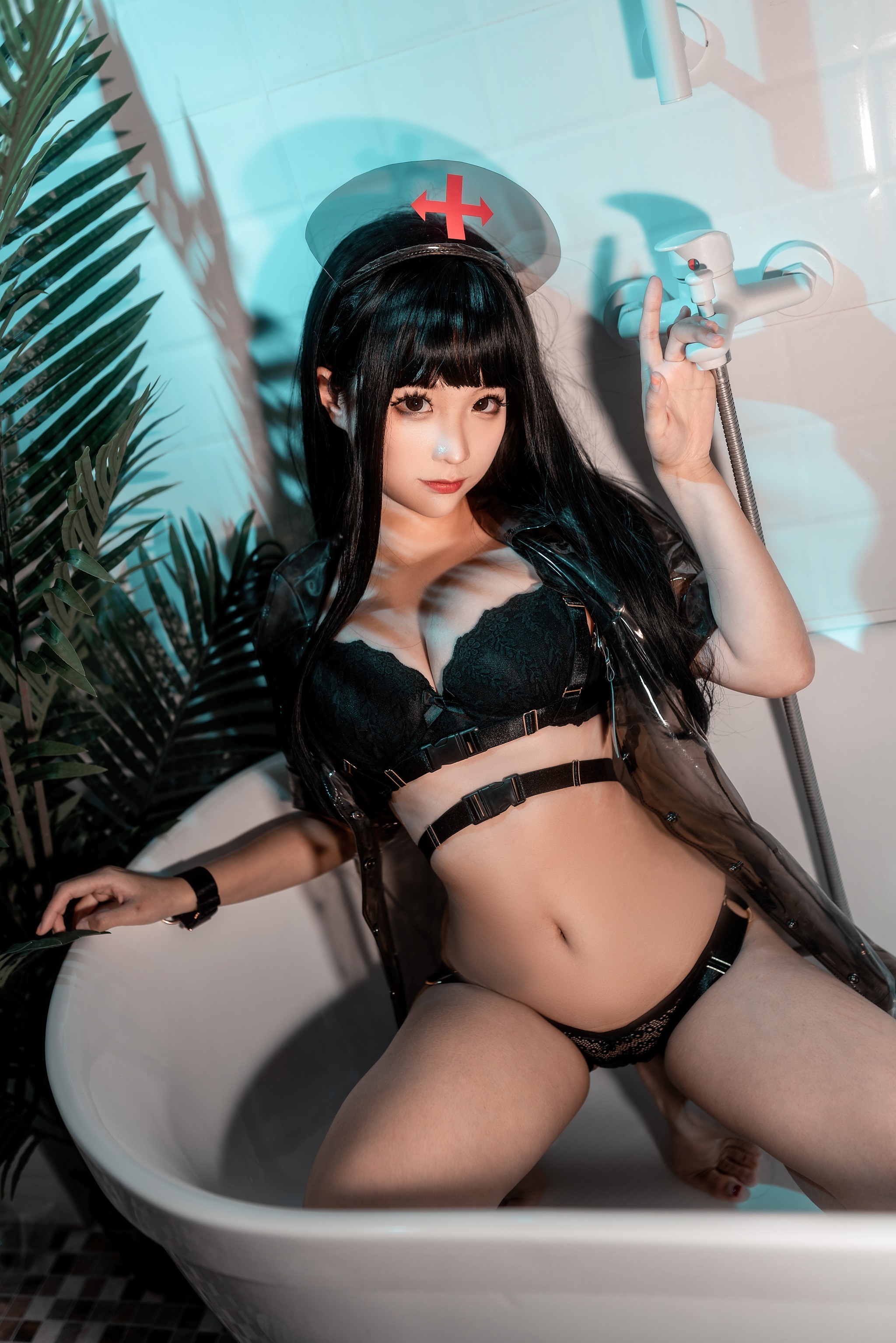 蠢沫沫 – NO.132 胶衣护士 黑 [40P]-XikXak